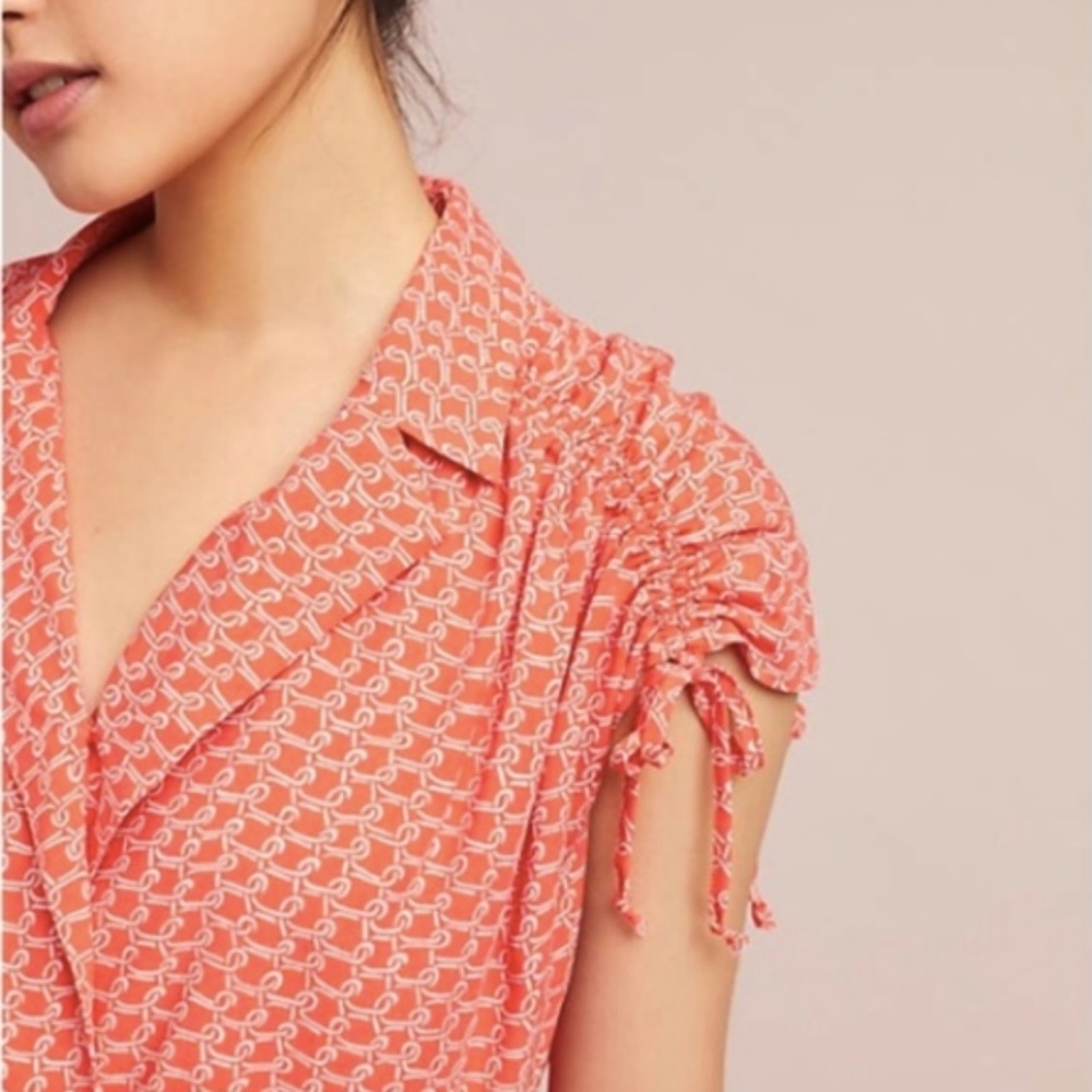 Anthropologie Maeve Carlotta Ruched Shirtdress New